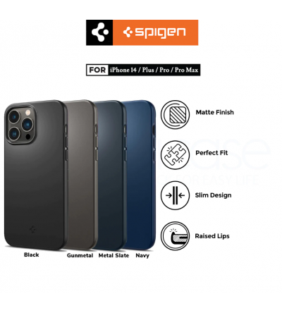 Case IPhone 14 Pro Max Plus Spigen Thin Fit Slim Hybrid Matte Casing